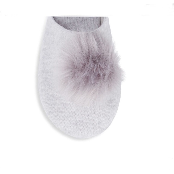 Saks Fifth Avenue Cashmere Slippers Pom-Pom - Picture 4 of 7